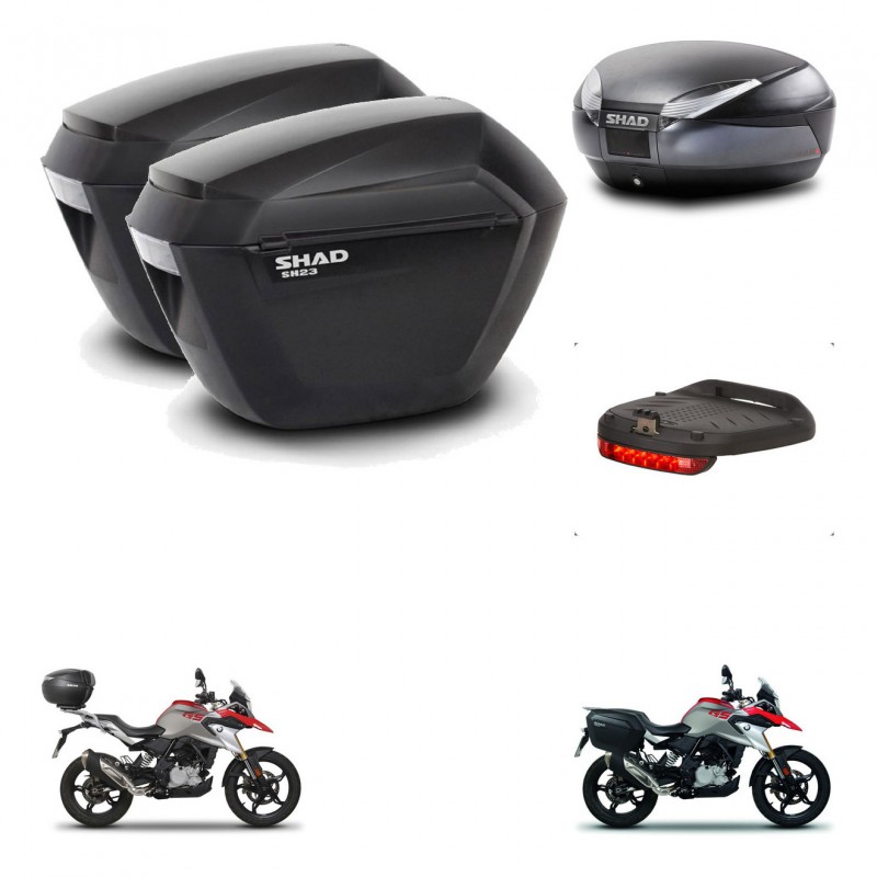 SHAD Baul SH48 + soporte montaje maletas sh23 accesorios DARK GREY PREMIUM KIT-464394
