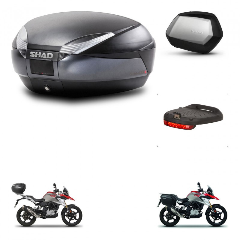 SHAD SH35 PREMIUM suitcases + mounting bracket SH48 trunk accessories DARK GREY KIT-464395