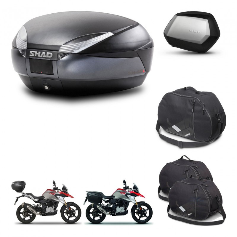 SHAD SH35 PREMIUM suitcases + mounting bracket SH48 trunk accessories DARK GREY KIT-464402