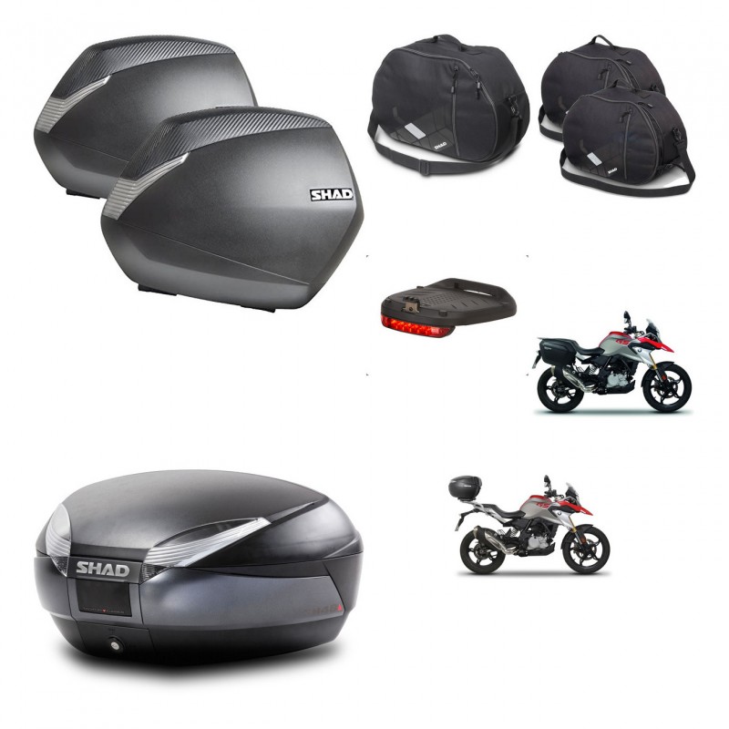SHAD Baul SH48 + soporte montaje maletas SH36 accesorios DARK GREY PREMIUM KIT-464405
