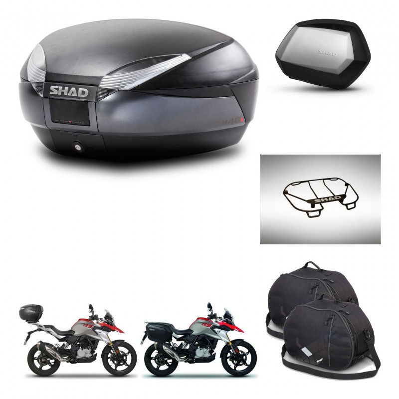 SHAD SH35 PREMIUM suitcases + mounting bracket SH48 trunk accessories DARK GREY KIT-464414