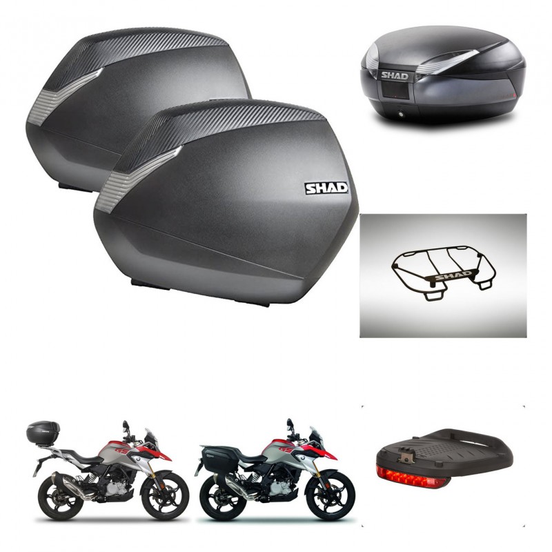 SHAD Baul SH48 + soporte montaje maletas SH36 accesorios DARK GREY PREMIUM KIT-464416