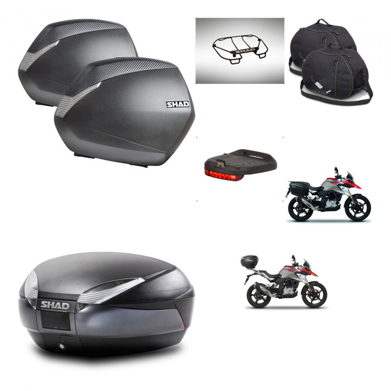 SHAD Baul SH48 + soporte montaje maletas SH36 accesorios DARK GREY PREMIUM KIT-464417