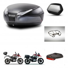 SHAD Maletas SH35 PREMIUM + soporte montaje baul SH48 accesorios DARK GREY KIT-464419