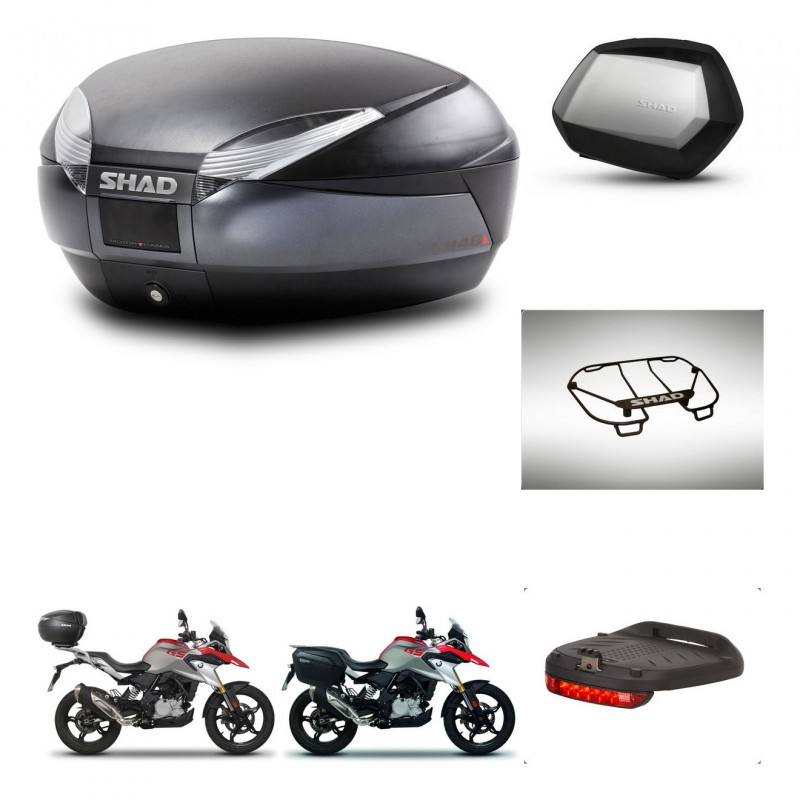 SHAD SH35 PREMIUM suitcases + mounting bracket SH48 trunk accessories DARK GREY KIT-464419