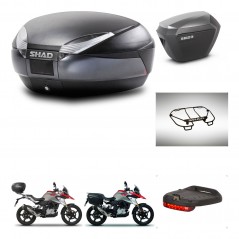 SHAD SH23 alu suitcases + mounting bracket SH48 trunk accessories DARK GREY PREMIUM KIT-464421