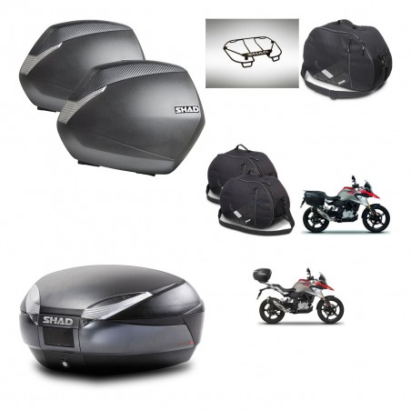 SHAD Baul SH48 + soporte montaje maletas SH36 accesorios DARK GREY PREMIUM KIT-464423