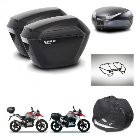 SHAD Baul SH48 + soporte montaje maletas sh23 accesorios DARK GREY PREMIUM KIT-464424