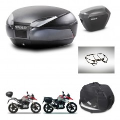 SHAD Maletas sh23 alu + soporte montaje baul SH48 accesorios DARK GREY PREMIUM KIT-464427