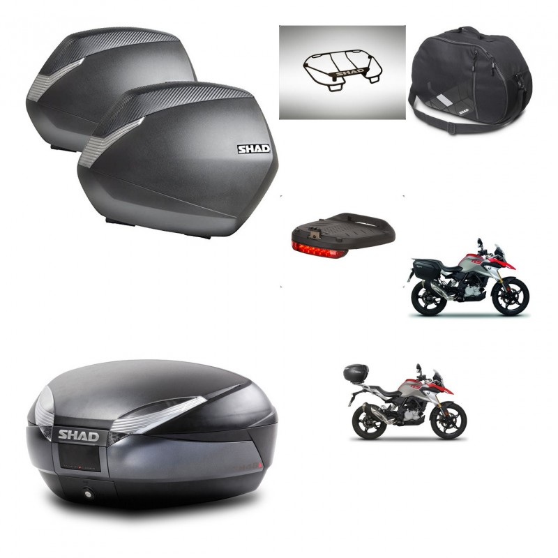 SHAD Baul SH48 + soporte montaje maletas SH36 accesorios DARK GREY PREMIUM KIT-464428