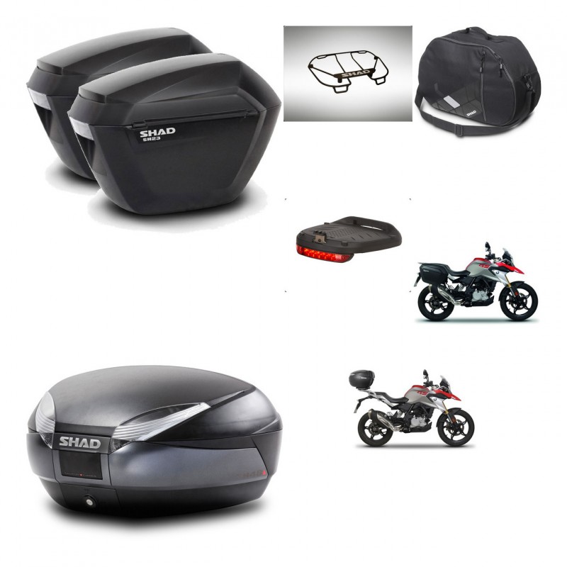 SHAD Baul SH48 + soporte montaje maletas sh23 accesorios DARK GREY PREMIUM KIT-464430