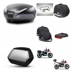 SHAD Maletas SH35 PREMIUM + soporte montaje baul SH48 accesorios DARK GREY KIT-464432