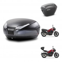 SHAD SH23 alu suitcases + mounting bracket SH48 trunk DARK GREY PREMIUM KIT-464439