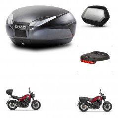 SHAD Maletas SH35 PREMIUM + soporte montaje baul SH48 accesorios DARK GREY KIT-464443