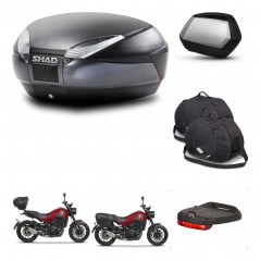 SHAD Maletas SH35 PREMIUM + soporte montaje baul SH48 accesorios DARK GREY KIT-464444