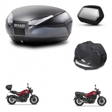 SHAD Maletas SH35 PREMIUM + soporte montaje baul SH48 accesorios DARK GREY KIT-464449