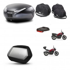 SHAD SH35 PREMIUM suitcases + mounting bracket SH48 trunk accessories DARK GREY KIT-464456