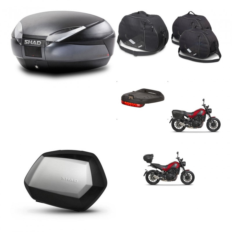 SHAD Maletas SH35 PREMIUM + soporte montaje baul SH48 accesorios DARK GREY KIT-464456