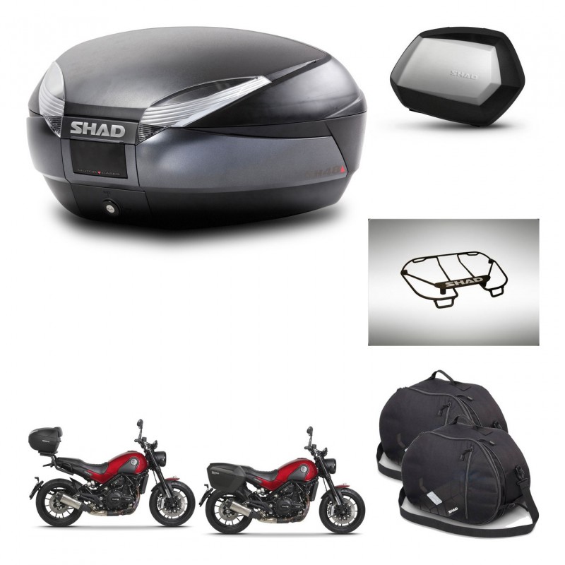 SHAD SH35 PREMIUM suitcases + mounting bracket SH48 trunk accessories DARK GREY KIT-464462