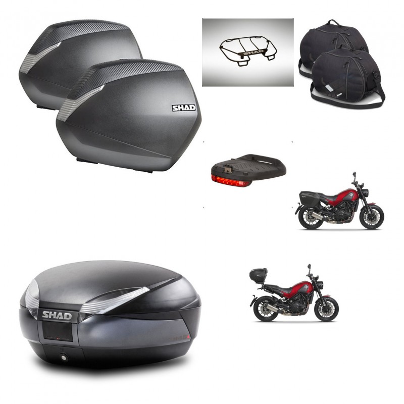 SHAD Baul SH48 + soporte montaje maletas SH36 accesorios DARK GREY PREMIUM KIT-464465