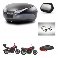 SHAD Maletas SH35 PREMIUM + soporte montaje baul SH48 accesorios DARK GREY KIT-464467