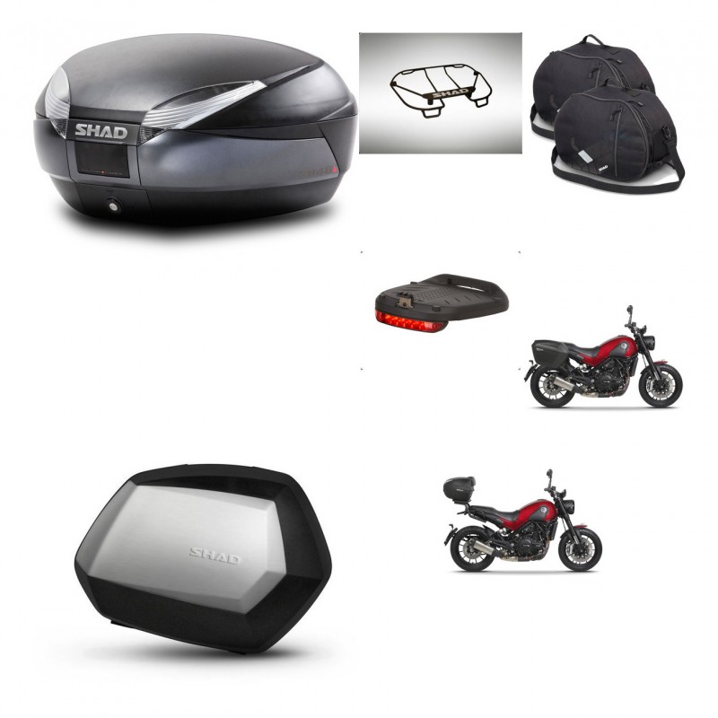 SHAD Maletas SH35 PREMIUM + soporte montaje baul SH48 accesorios DARK GREY KIT-464468