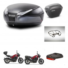 SHAD Maletas sh23 alu + soporte montaje baul SH48 accesorios DARK GREY PREMIUM KIT-464469