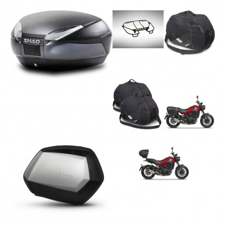 SHAD Maletas SH35 PREMIUM + soporte montaje baul SH48 accesorios DARK GREY KIT-464474