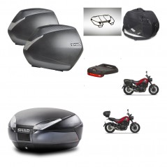 SHAD SH48 trunk + mounting bracket SH36 suitcases accessories DARK GREY PREMIUM KIT-464476