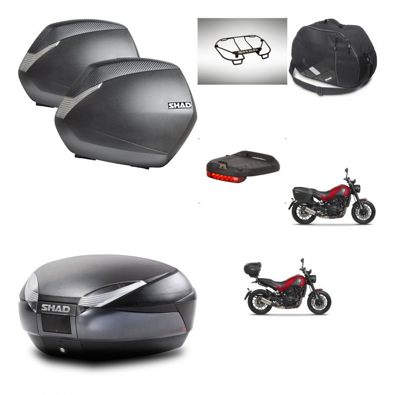 SHAD Baul SH48 + soporte montaje maletas SH36 accesorios DARK GREY PREMIUM KIT-464476