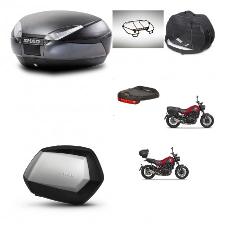 SHAD Maletas SH35 PREMIUM + soporte montaje baul SH48 accesorios DARK GREY KIT-464479