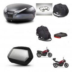 SHAD Maletas SH35 PREMIUM + soporte montaje baul SH48 accesorios DARK GREY KIT-464480