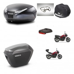 SHAD Maletas sh23 alu + soporte montaje baul SH48 accesorios DARK GREY PREMIUM KIT-464481