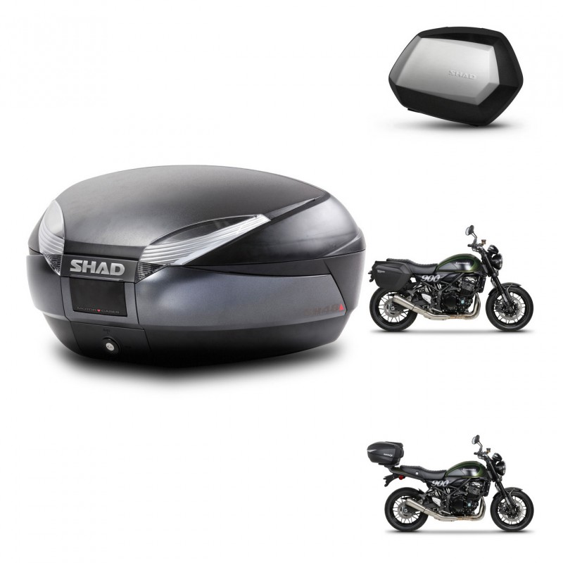 SHAD Maletas SH35 PREMIUM + soporte montaje baul SH48 DARK GREY KIT-464485