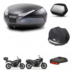 SHAD Maletas SH35 PREMIUM + soporte montaje baul SH48 accesorios DARK GREY KIT-464503