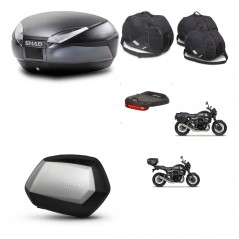 SHAD Maletas SH35 PREMIUM + soporte montaje baul SH48 accesorios DARK GREY KIT-464504