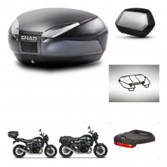 SHAD Maletas SH35 PREMIUM + soporte montaje baul SH48 accesorios DARK GREY KIT-464515