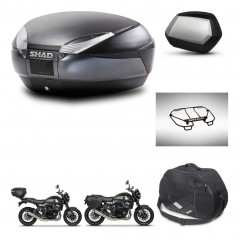 SHAD Maletas SH35 PREMIUM + soporte montaje baul SH48 accesorios DARK GREY KIT-464521