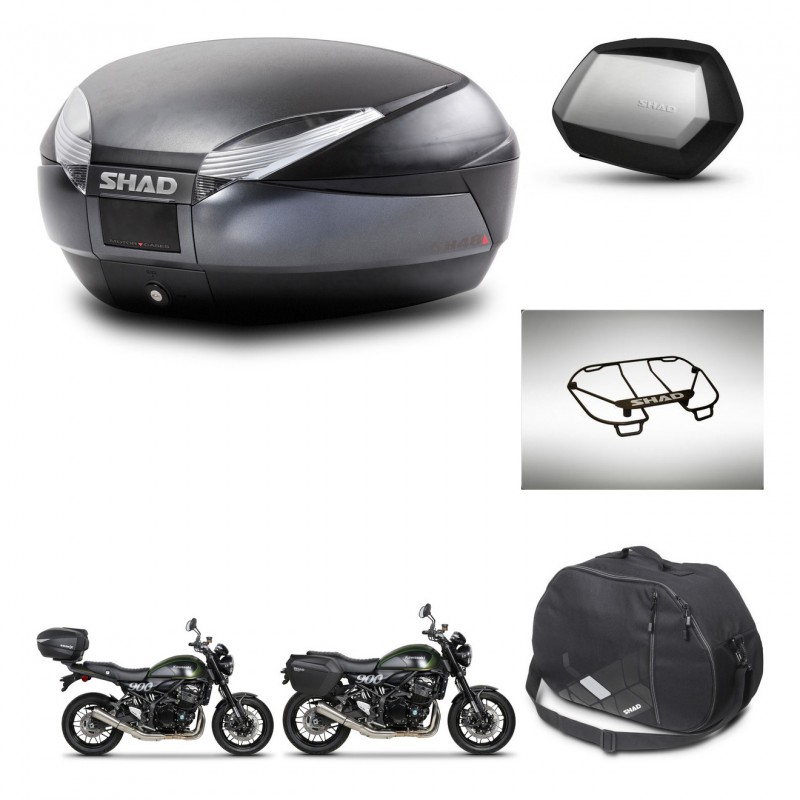 SHAD SH35 PREMIUM suitcases + mounting bracket SH48 trunk accessories DARK GREY KIT-464521