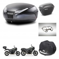 SHAD Maletas sh23 alu + soporte montaje baul SH48 accesorios DARK GREY PREMIUM KIT-464523