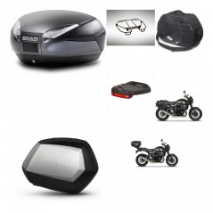 SHAD Maletas SH35 PREMIUM + soporte montaje baul SH48 accesorios DARK GREY KIT-464527