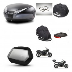SHAD Maletas SH35 PREMIUM + soporte montaje baul SH48 accesorios DARK GREY KIT-464528