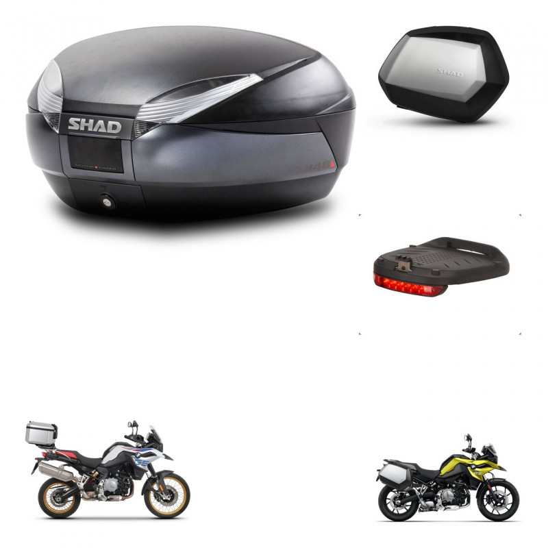 SHAD SH35 PREMIUM suitcases + mounting bracket SH48 trunk accessories DARK GREY KIT-464539