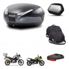 SHAD Maletas SH35 PREMIUM + soporte montaje baul SH48 accesorios DARK GREY KIT-464540