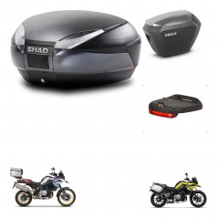 SHAD SH23 alu suitcases + mounting bracket SH48 trunk accessories DARK GREY PREMIUM KIT-464541