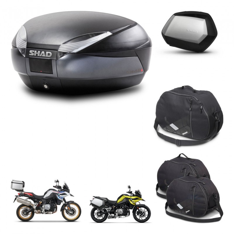 SHAD SH35 PREMIUM suitcases + mounting bracket SH48 trunk accessories DARK GREY KIT-464546