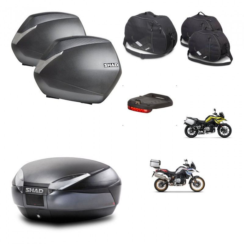 SHAD Baul SH48 + soporte montaje maletas SH36 accesorios DARK GREY PREMIUM KIT-464549