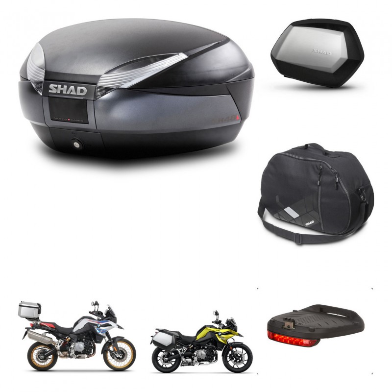 SHAD SH35 PREMIUM suitcases + mounting bracket SH48 trunk accessories DARK GREY KIT-464551