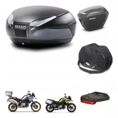 SHAD SH23 alu suitcases + mounting bracket SH48 trunk accessories DARK GREY PREMIUM KIT-464553