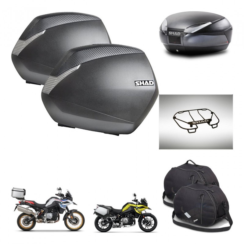 SHAD Baul SH48 + soporte montaje maletas SH36 accesorios DARK GREY PREMIUM KIT-464555